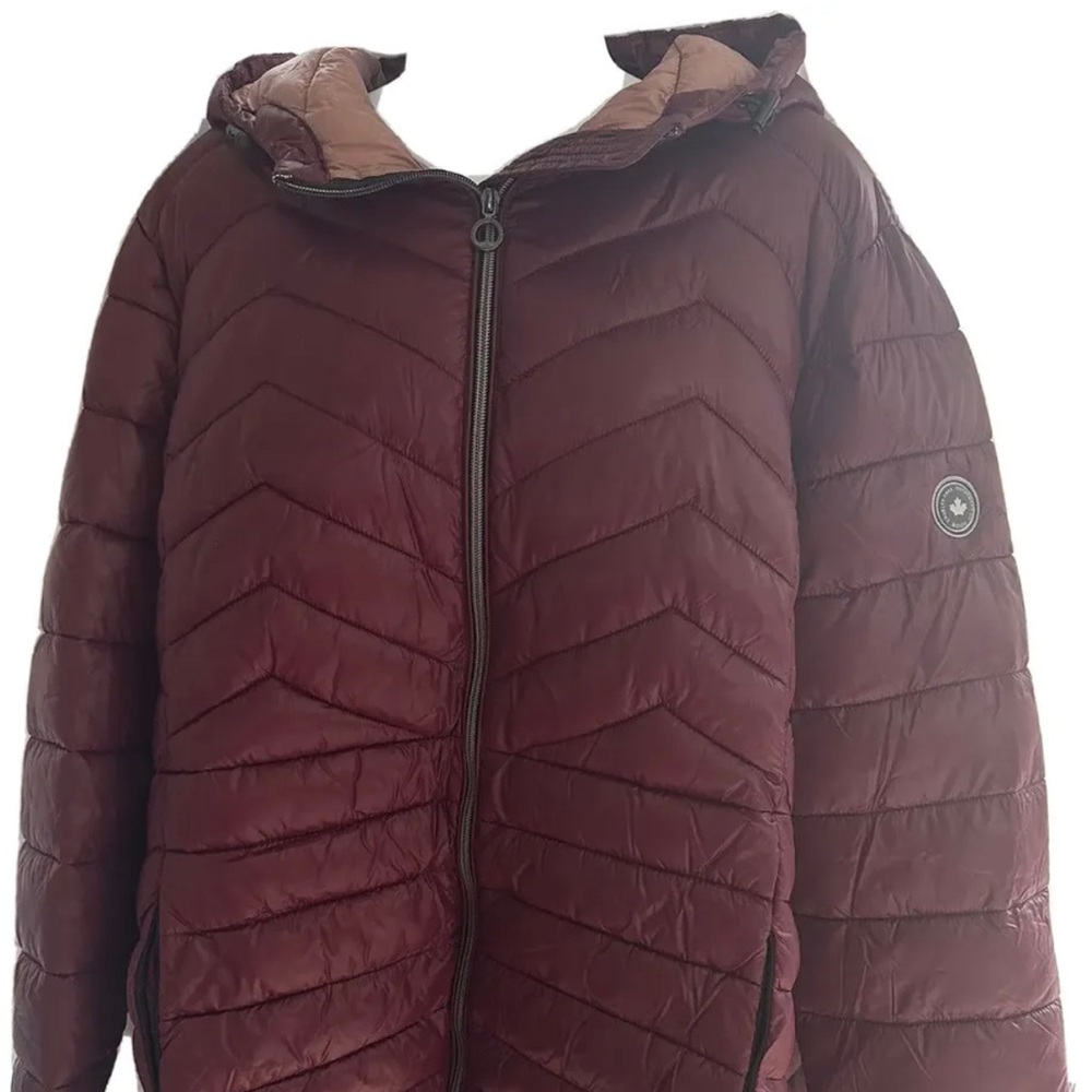 Women’s Noize Burgundy Quilted Zip Up Puffer Jacket Coat 2XL